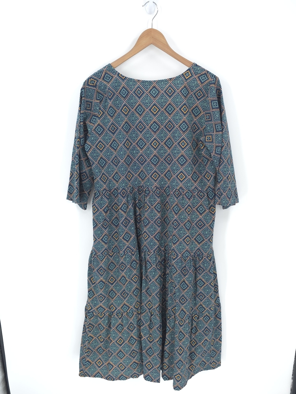 Mata Traders Tiered Midi Dress 100% Cotton Pockets Flowy Cottagcore Boho Garden - Picture 3 of 16